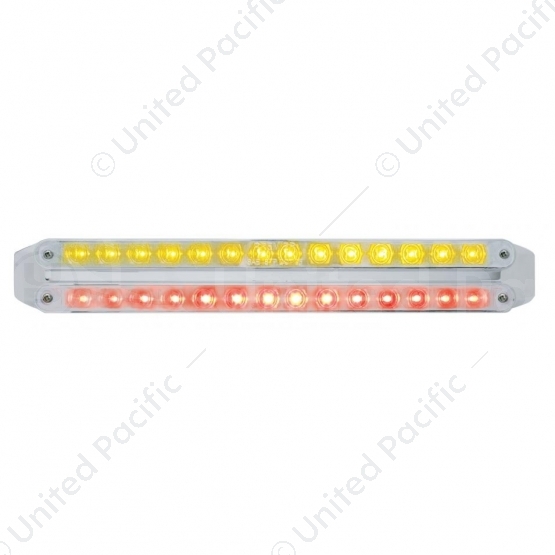 Dual 14 LED 12" Light Bars - Amber & Red LED/Chrome Lens
