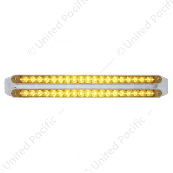 Dual 19 LED 12" Reflector Turn Signal Light Bars - Amber LED/Amber Lens