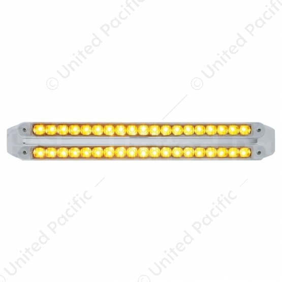 Dual 19 LED 12" Reflector Turn Signal Light Bars - Amber LED/Clear Lens