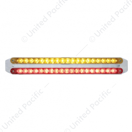 Dual 19 LED 12" Reflector Light Bars - Amber & Red LED/Amber & Red Lens