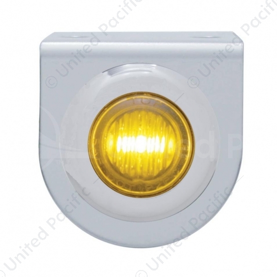 Stainless Light Bracket With 3 LED 3/4" Mini Light - Amber LED/Amber Lens