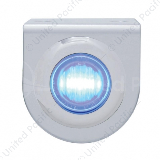 Stainless Light Bracket With 3 LED 3/4" Mini Light - Blue LED/Clear Lens
