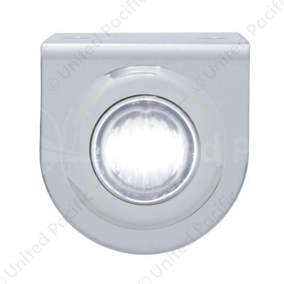 Stainless Light Bracket With 3 LED 3/4" Mini Light - White LED/Clear Lens