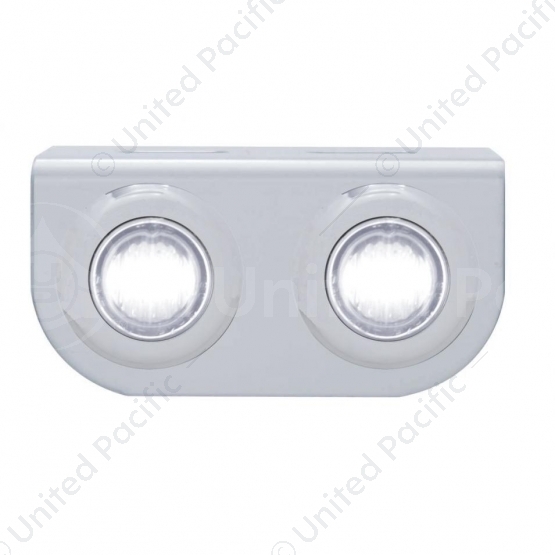 Stainless Light Bracket With 2X 3 LED 3/4" Mini Lights - White LED/Clear Lens