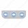Stainless Light Bracket With 3X 3 LED 3/4" Mini Lights - Blue LED/Clear Lens