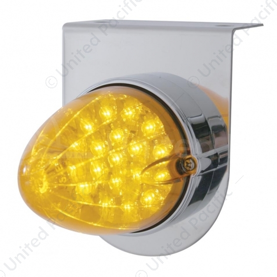 Stainless Light Bracket With 19 LED Reflector Light - Amber LED/Amber Lens