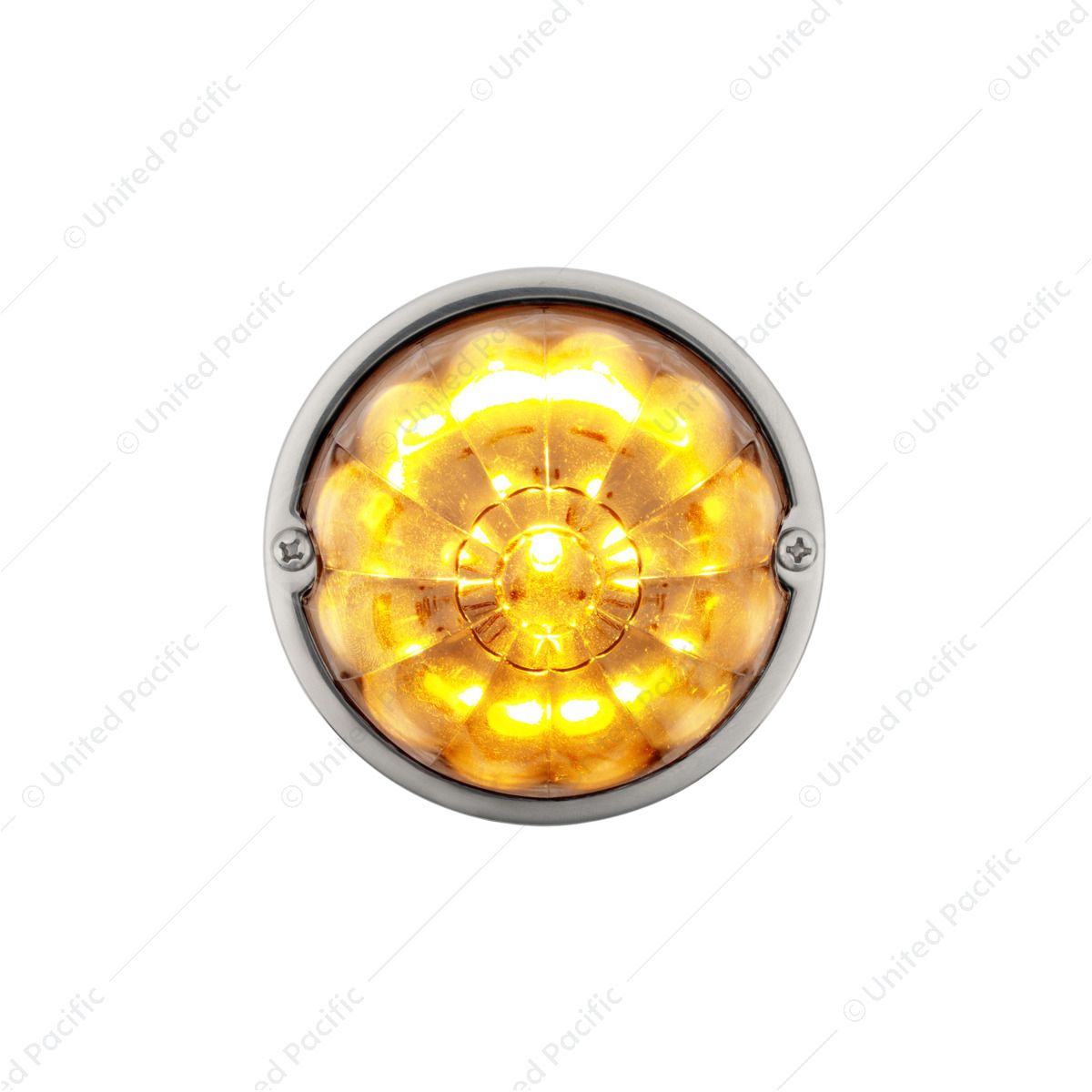 17 LED Dual Function Watermelon Flush Mount Kit - Amber LED/Clear Lens