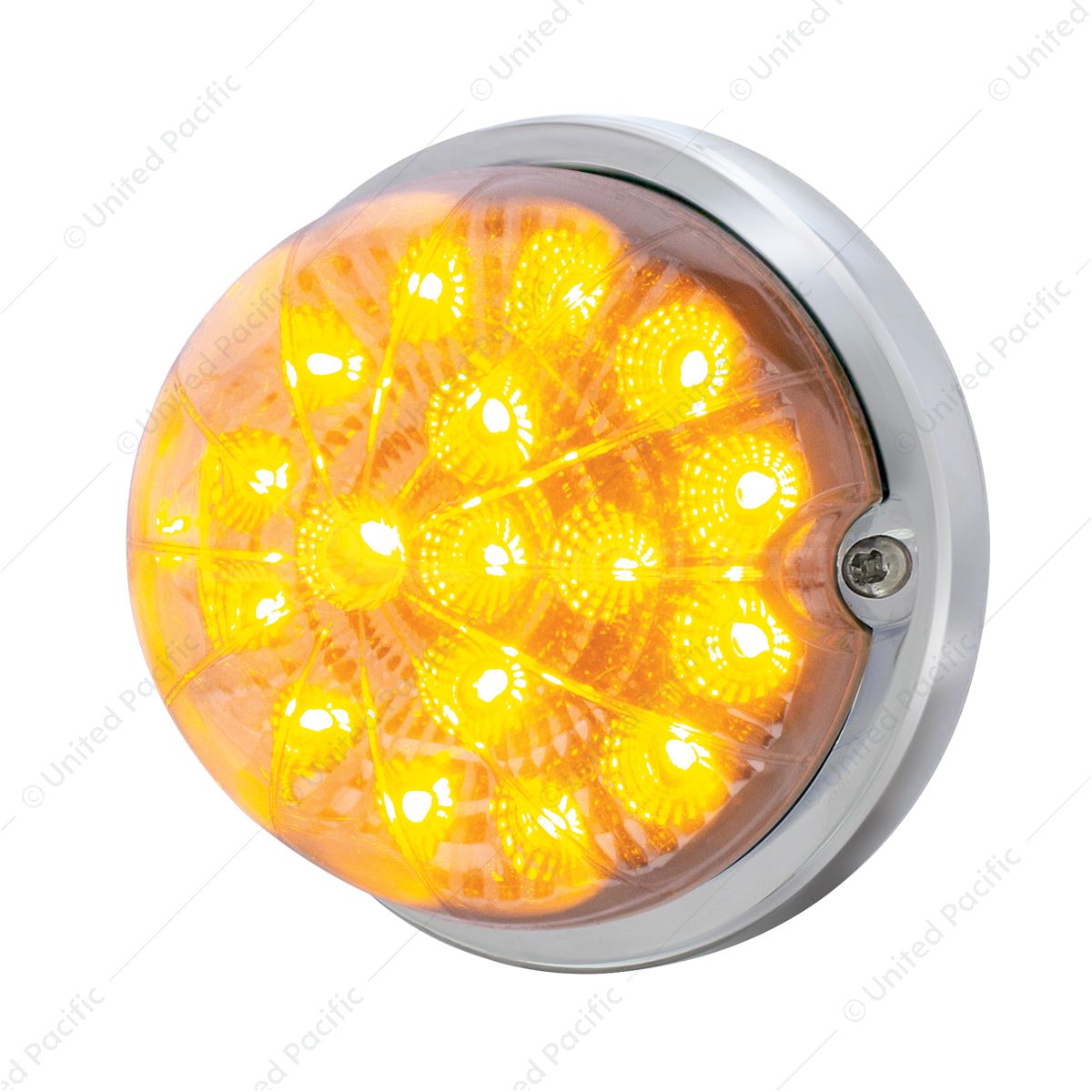 17 LED Dual Function Watermelon Clear Reflector Flush Mount Kit - Amber LED/Clear Lens