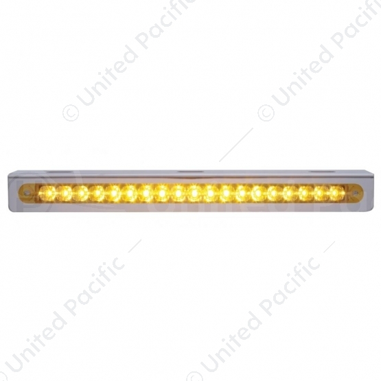 12-3/4" Stainless Light Bracket With 19 LED 12" Light Bar - Amber LED/Amber Lens