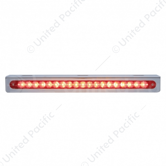 12-3/4" Stainless Light Bracket With 19 LED 12" Light Bar - Red LED/Red Lens