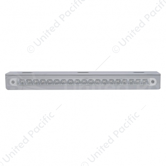 12-3/4" Stainless Light Bracket With 19 LED 12" Light Bar - Amber LED/Clear Lens