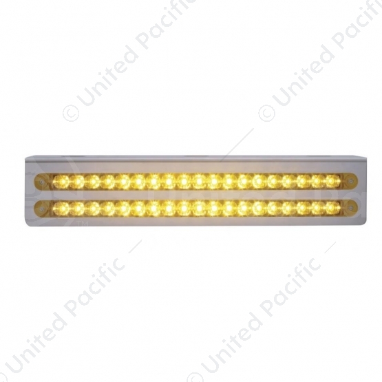 12-3/4" Stainless Light Bracket With 2X 19 LED 12" Light Bars - Amber LED/Amber Lens