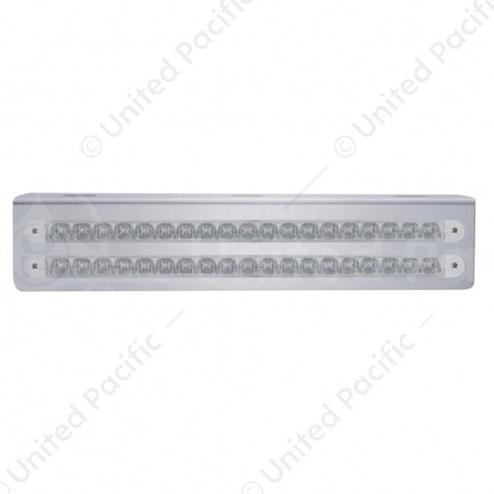 12-3/4" Stainless Light Bracket With 2X 19 LED 12" Light Bars - Amber LED/Clear Lens