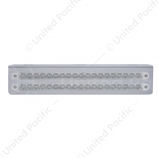 12-3/4" Stainless Light Bracket With 2X 19 LED 12" Light Bars - Red LED/Clear Lens