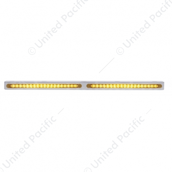 25-5/16" Stainless Light Bracket With 2X 19 LED 12" Light Bars - Amber LED/Amber Lens