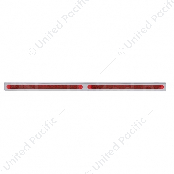 25-5/16" Stainless Light Bracket With 2X 19 LED 12" Light Bars - Red LED/Red Lens