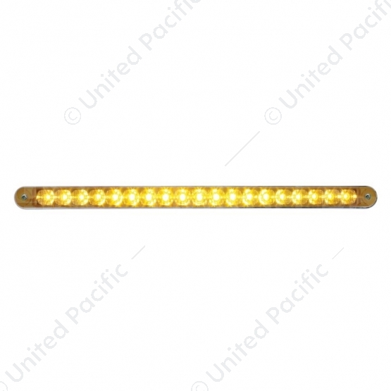 19 LED 12" Reflector Turn Signal Light Bar With Bezel - Amber LED/Amber Lens