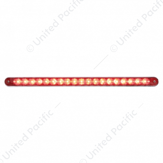 19 LED 12" Reflector Light Bar With Bezel (Stop, Turn & Tail) - Red LED/Red Lens