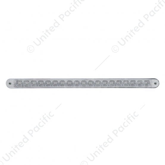 19 LED 12" Reflector Turn Signal Light Bar With Bezel - Amber LED/Clear Lens