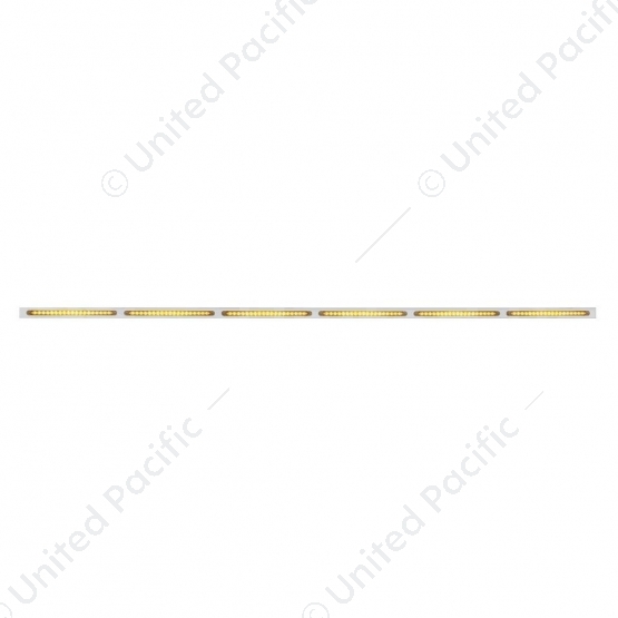 79-1/2" Stainless Bumper Light Bracket With 6X 19 LED 12" Light Bars - Amber LED/Amber Lens