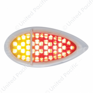 51 LED Duo "Baby Zephyr" Auxiliary/Utility Light With Bezel- Red+Amber LED/Clear Lens