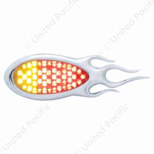 51 LED Duo "Inferno" Auxiliary/Utility Light With Flame Bezel - Red+Amber LED/Clear Lens