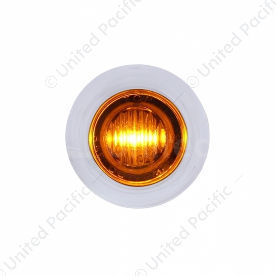 3 LED Dual Function 3/4" Mini Light With Bezel (Clearance/Marker) - Amber LED/Amber Lens