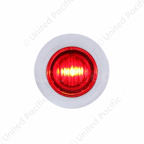 3 LED Dual Function 3/4" Mini Light With Bezel (Clearance/Marker) - Red LED/Red Lens