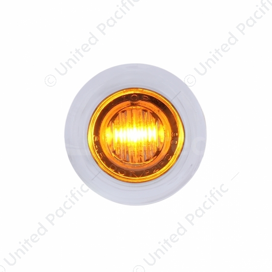 3 LED Dual Function 3/4" Mini Light With Bezel (Clearance/Marker) - Amber LED/Clear Lens