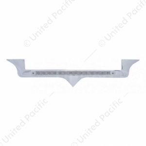 Chrome Hood Emblem Trim With 19 LED Reflector Light Bar For Kenworth - Red LED/Clear Lens