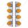 SS Front Air Cleaner Bracket With 8X 19 LED Watermelon Lights & Bezels For Peterbilt-Amber LED & Len