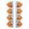 SS Front Air Cleaner Bracket With 8X 19 LED Beehive Lights & Bezels For Peterbilt-Amber LED & Lens