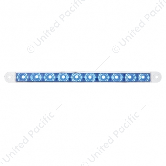 10 LED 9" Dual Function Light Bar - Blue LED/Clear Lens