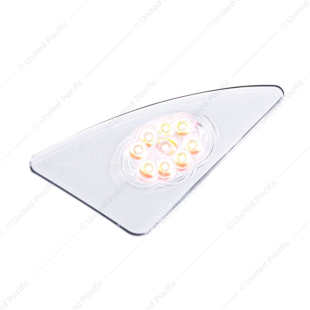 9 LED Competition Series Fender Light For 2007-2017 Kenworth T660 (Driver) -Amber LED/Clear Lens