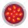 12 LED 4" Round Flange Mount Light (Stop, Turn & Tail) - Red LED/Red Lens