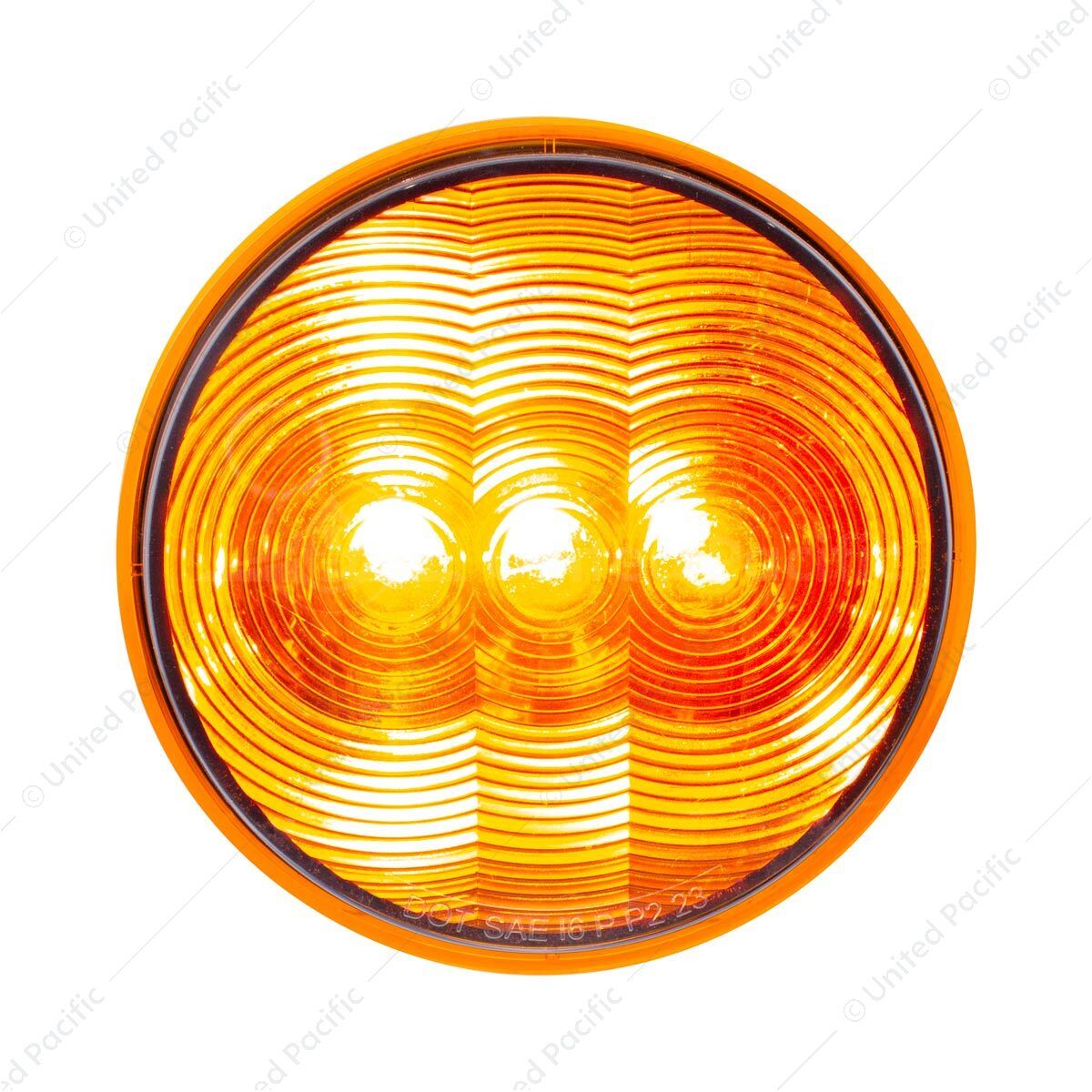 3 LED 4" Round Light(Turn Signal)-Amber LED/Amber Lens