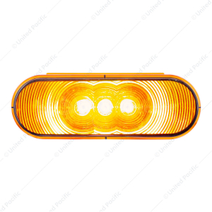 3 LED 6" Oval Light(Turn Signal)-Amber LED/Amber Lens