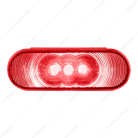 3 LED 6" Oval Light (Stop, Turn, & Tail)- Red LED/Red Lens