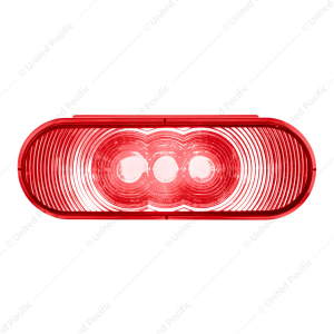 3 LED 6" Oval Light (Stop, Turn, & Tail)- Red LED/Red Lens