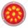 10 LED 4" Round Flange Mount Light (Stop, Turn & Tail) - Red LED/Red Lens