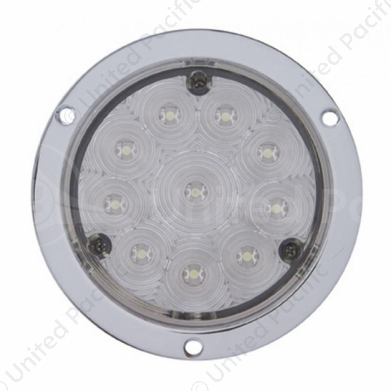 10 LED 4" Round Flange Mount Light (Stop, Turn & Tail) - Red LED/Clear Lens
