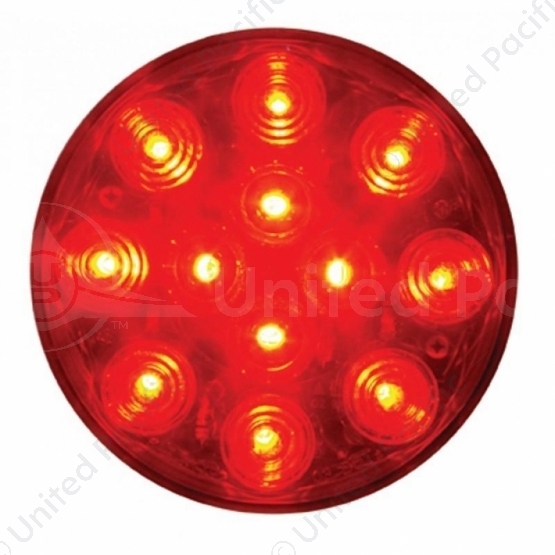12 LED 4" Round Light (Stop, Turn & Tail) - Red LED/Red Lens