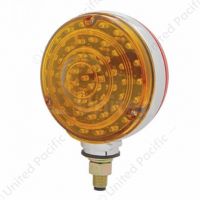 88 LED Single Stud Double Face Turn Signal Light - Amber & Red LED/Amber & Red Lens