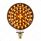 88 LED Single Stud Double Face Turn Signal Light - Amber & Red LED/Clear Lens