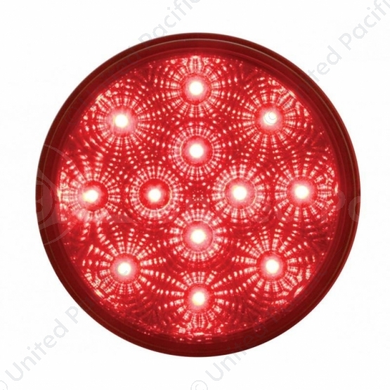 12 LED 4" Round Reflector Light (Stop, Turn & Tail) - Red LED/Red Lens (Bulk)