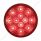 12 LED 4" Round Reflector Light (Stop, Turn & Tail) - Red LED/Red Lens