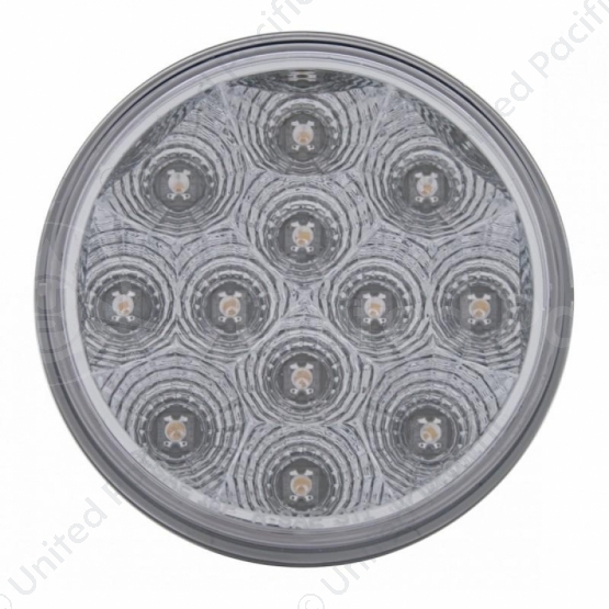 12 LED 4" Round Reflector Light (Stop, Turn & Tail) - Red LED/Clear Lens