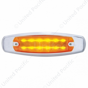 12 LED Rectangular Light (Clearance/Marker) With Chrome Bezel