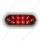 10 LED 6" Oval Light With Bezel (Stop, Turn & Tail) - Red LED/Red Lens