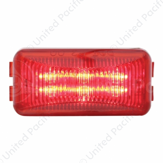 6 LED Rectangular Light (Clearance/Marker) - Red LED/Red Lens